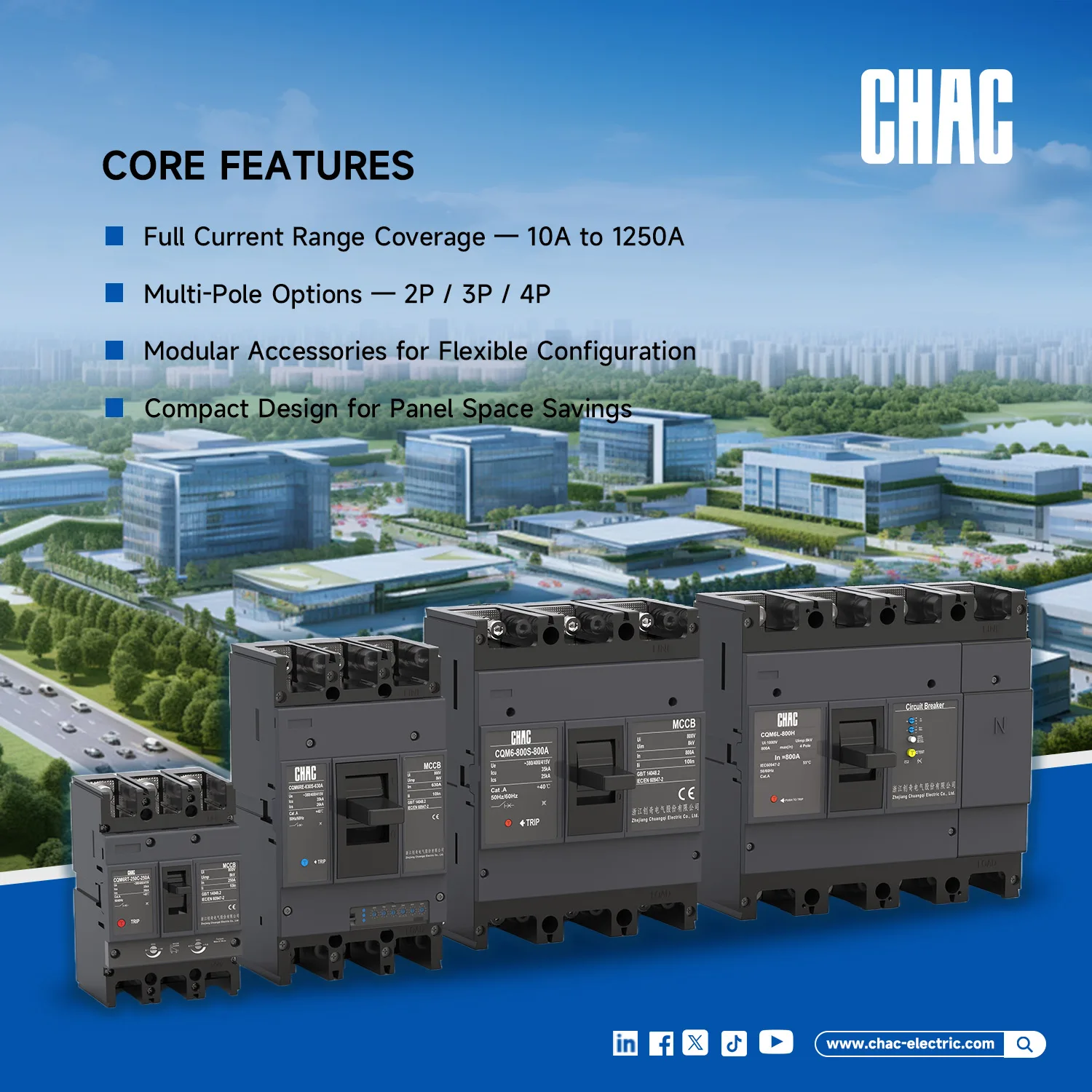 CQM6 MCCB core features and trip unit options for platform selection