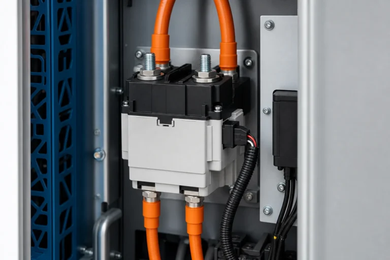 High-voltage DC contactor EV charging selection illustration