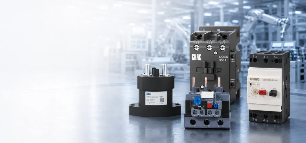 Industrial control components for motor starters and equipment panels.
