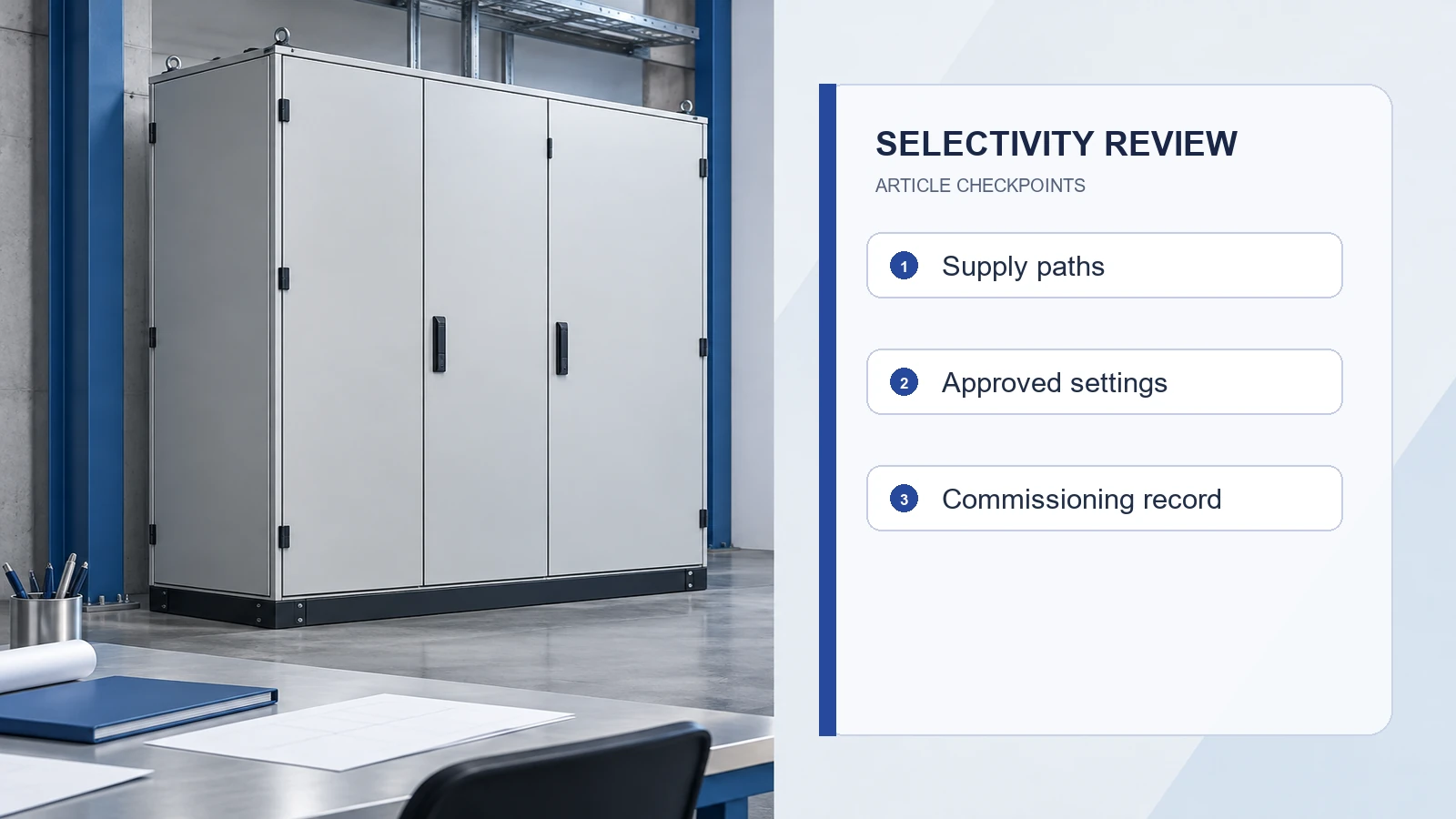 Selectivity review checkpoints for enterprise electrical distribution systems