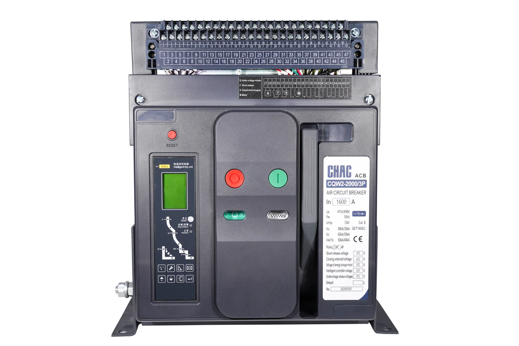 Low-voltage distribution components staged for project documentation and submittal review