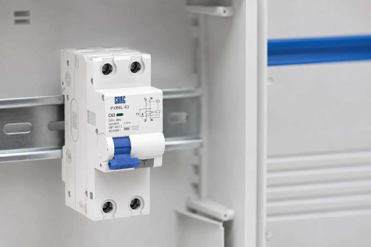 MCB vs RCBO: Differences, Applications and Selection Guide application scene in a low-voltage distribution enclosure