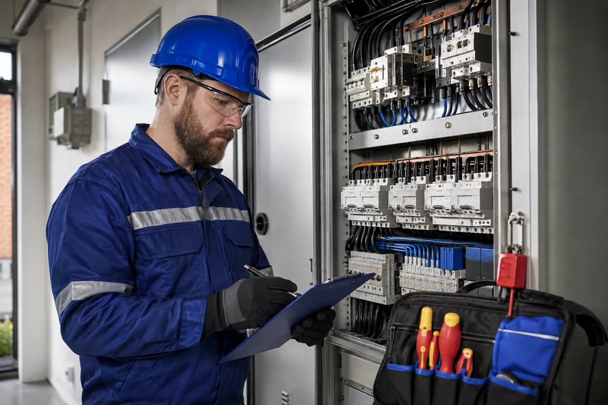 Circuit breaker diagnostic scene for service wiring review
