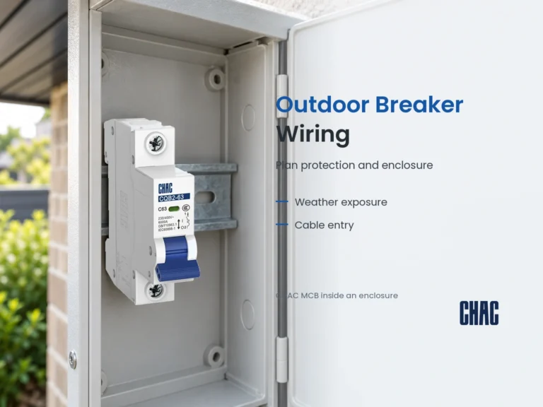 Outdoor Breaker Wiring — CHAC MCB inside an enclosure