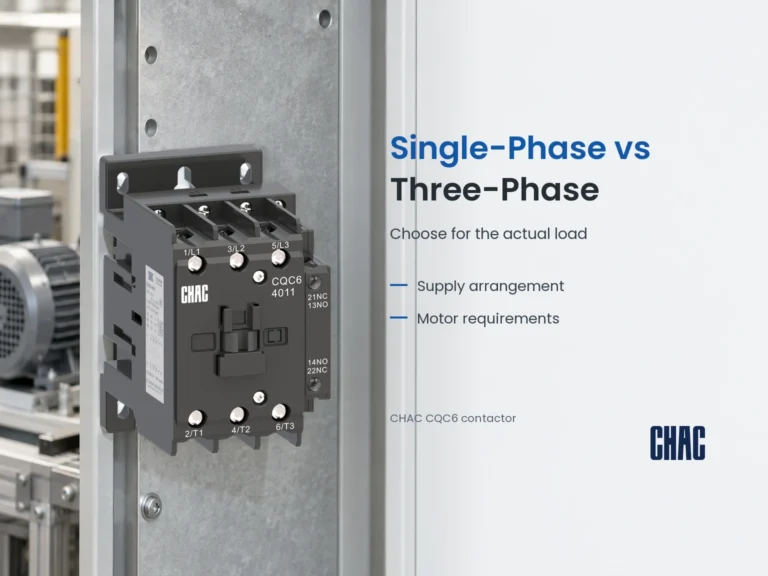 Single-Phase vs Three-Phase — CHAC CQC6 contactor