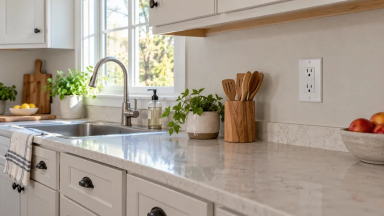 GFCI-style receptacle in a dry residential kitchen location