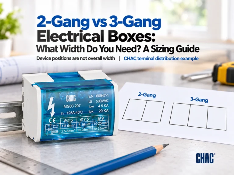 2-Gang vs 3-Gang Electrical Boxes: What Width Do You Need? A Sizing Guide; CHAC terminal distribution example