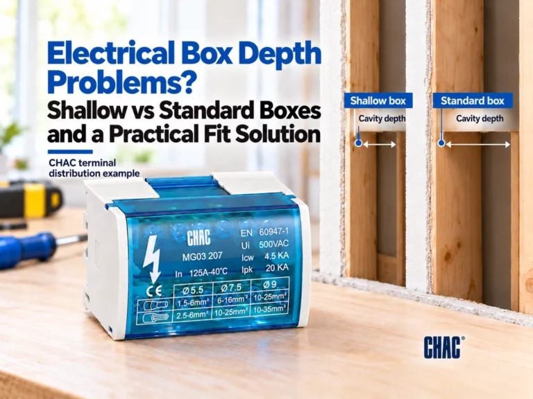 Electrical Box Depth Problems? Shallow vs Standard Boxes and a Practical Fit Solution; CHAC terminal distribution example