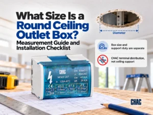 What Size Is a Round Ceiling Outlet Box? Measurement Guide and Installation Checklist; CHAC terminal distribution, not ceiling support