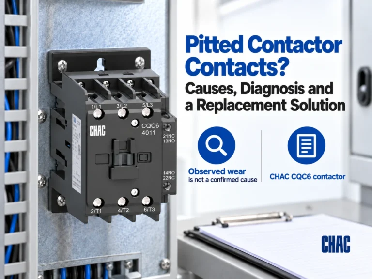 Pitted Contactor Contacts? Causes, Diagnosis and a Replacement Solution; CHAC CQC6 contactor