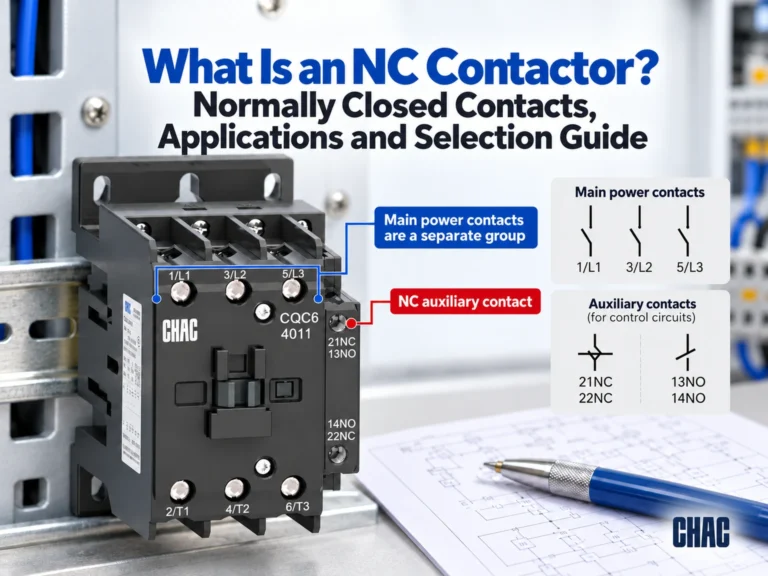 What Is an NC Contactor? Normally Closed Contacts, Applications and Selection Guide; CHAC CQC6 contactor