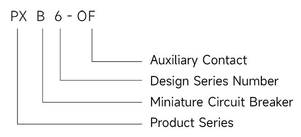 CHAC PXB6-OF Auxiliary Contact - type designation