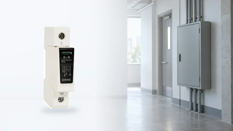 CHAC ExS surge protective device with a subdued electrical-service background